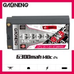 GNB GAONENG 6300MAH 2S HV 7.6V 140C Short Shorty Pack 5.0mm Bullet Hard Case RC LiPo Battery 1:10 1:12 Scale RC Race Car LiHV